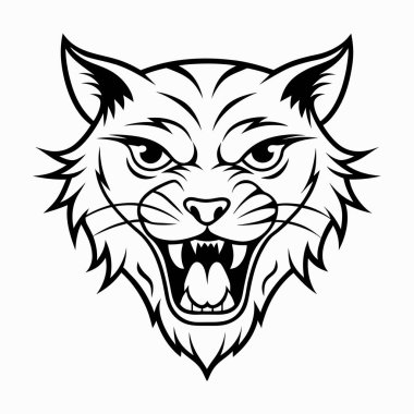 Keskin detayları ve kabile estetiğiyle agresif kedi suratı