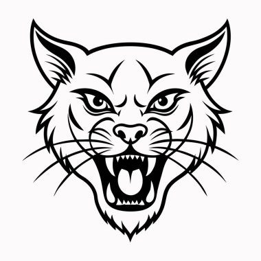 Keskin detayları ve kabile estetiğiyle agresif kedi suratı