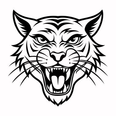 Keskin detayları ve kabile estetiğiyle agresif kedi suratı