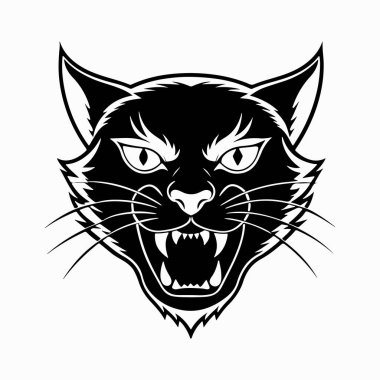 Keskin detayları ve kabile estetiğiyle agresif kedi suratı