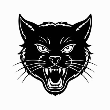 Keskin detayları ve kabile estetiğiyle agresif kedi suratı