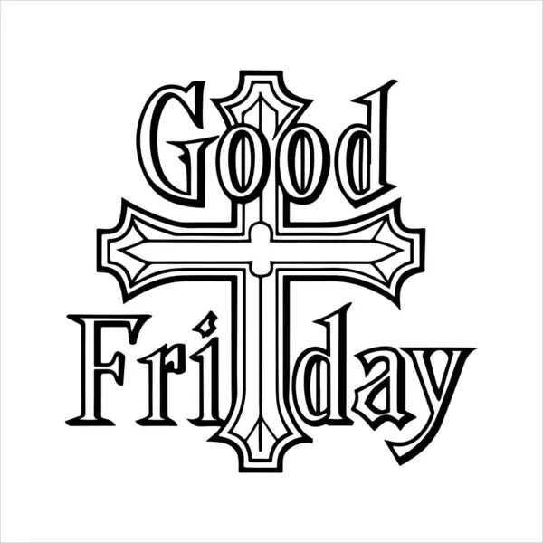 İyi Cuma silueti beyaz arkaplanlı sanat çizimi