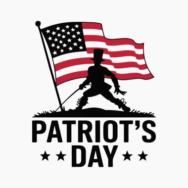 Vatanseverlik Günü siluet vektör çizimi beyaz arkaplanlı