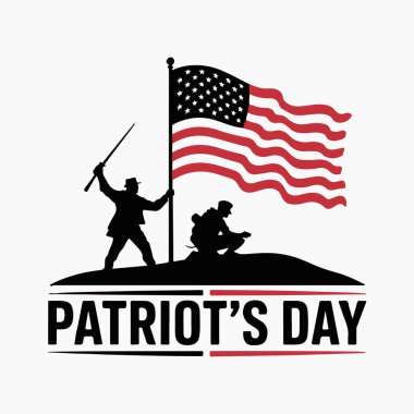 Vatanseverlik Günü siluet vektör çizimi beyaz arkaplanlı