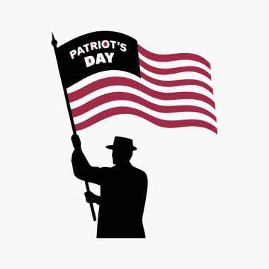 Vatanseverlik Günü siluet vektör çizimi beyaz arkaplanlı