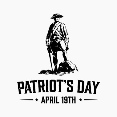 Vatanseverlik Günü siluet vektör çizimi beyaz arkaplanlı