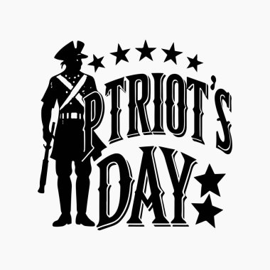 Vatanseverlik Günü siluet vektör çizimi beyaz arkaplanlı