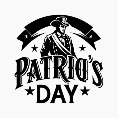 Vatanseverlik Günü siluet vektör çizimi beyaz arkaplanlı