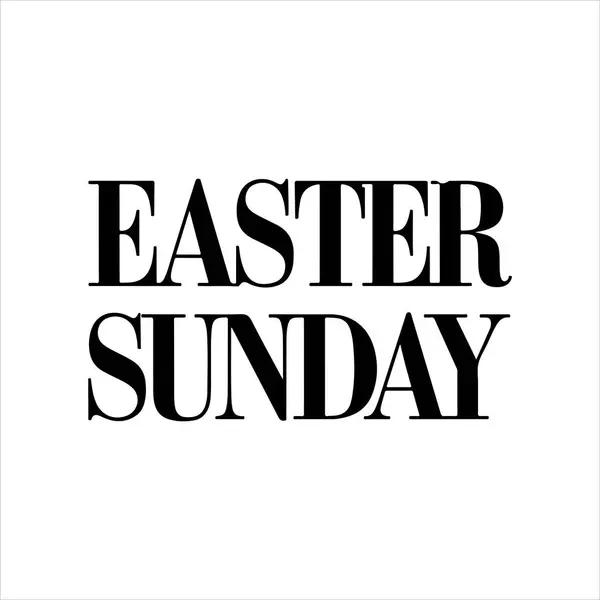 Paskalya Pazar tipografi siluet vektör sanat illüstrasyonu beyaz arkaplanlı
