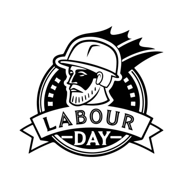 Mutlu İşçi Bayramı silüeti beyaz arkaplanlı vektör çizimi