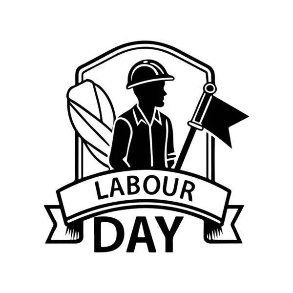 Mutlu İşçi Bayramı silüeti beyaz arkaplanlı vektör çizimi