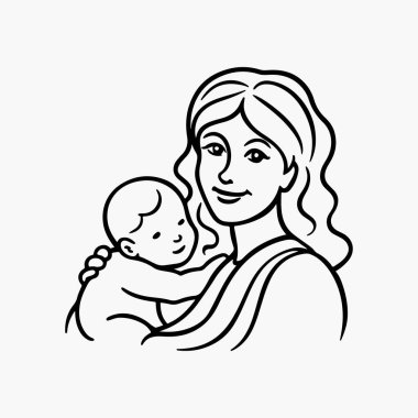 Anneler Günü beyaz arkaplanlı tipografi tasarımı çizimine bayılır