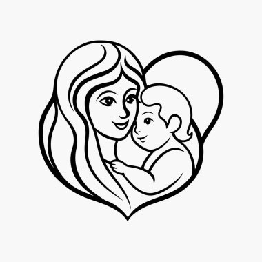 Anneler Günü beyaz arkaplanlı tipografi tasarımı çizimine bayılır