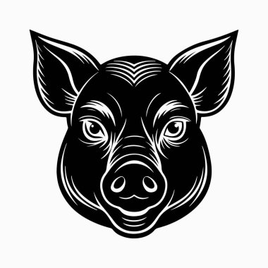 Yorkshire domuz vektör sanat çizimi beyaz arka planlı