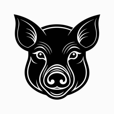 Yorkshire domuz vektör sanat çizimi beyaz arka planlı