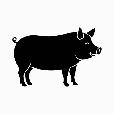 Yorkshire domuz vektör sanat çizimi beyaz arka planlı
