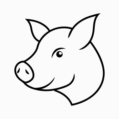 Yorkshire domuz vektör sanat çizimi beyaz arka planlı