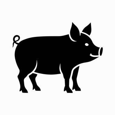 Yorkshire domuz vektör sanat çizimi beyaz arka planlı