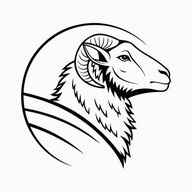 beyaz arkaplan ile merino koyun vektör sanat illüstrasyonu