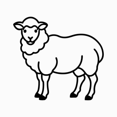 beyaz arkaplan ile merino koyun vektör sanat illüstrasyonu