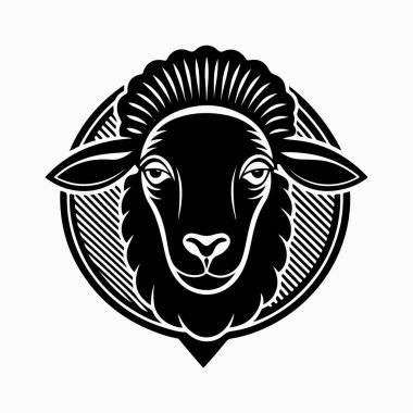 beyaz arkaplan ile merino koyun vektör sanat illüstrasyonu