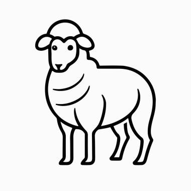beyaz arkaplan ile merino koyun vektör sanat illüstrasyonu