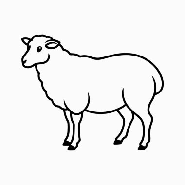 beyaz arkaplan ile merino koyun vektör sanat illüstrasyonu