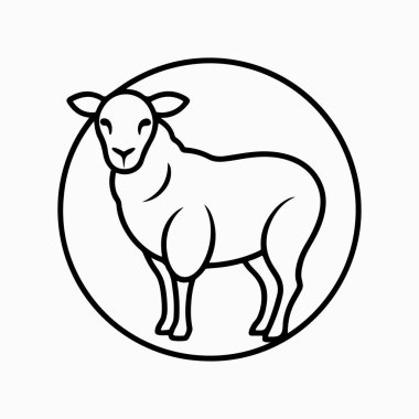 beyaz arkaplan ile merino koyun vektör sanat illüstrasyonu