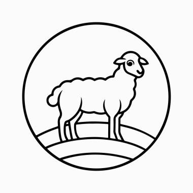 beyaz arkaplan ile merino koyun vektör sanat illüstrasyonu