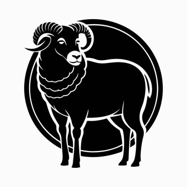 beyaz arkaplan ile merino koyun vektör sanat illüstrasyonu