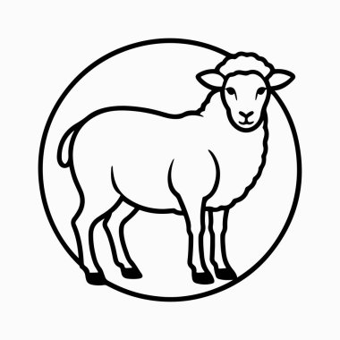 beyaz arkaplan ile merino koyun vektör sanat illüstrasyonu