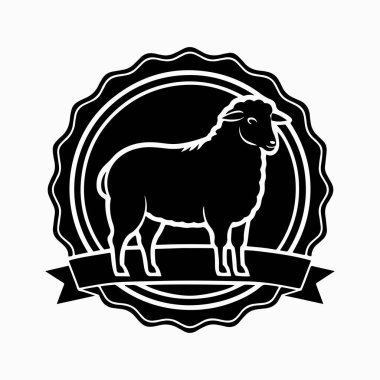 beyaz arkaplan ile merino koyun vektör sanat illüstrasyonu