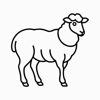 beyaz arkaplan ile merino koyun vektör sanat illüstrasyonu
