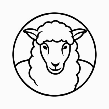 beyaz arkaplan ile merino koyun vektör sanat illüstrasyonu