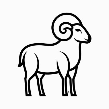 beyaz arkaplan ile merino koyun vektör sanat illüstrasyonu
