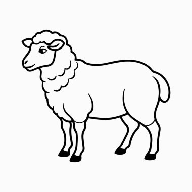 beyaz arkaplan ile merino koyun vektör sanat illüstrasyonu