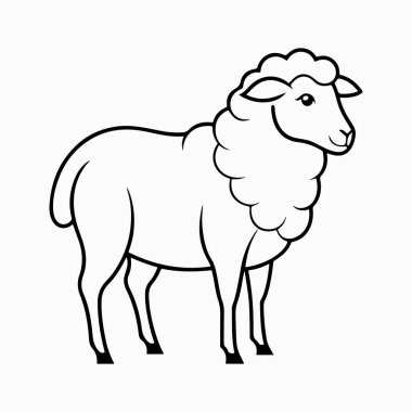 beyaz arkaplan ile merino koyun vektör sanat illüstrasyonu