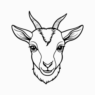 Beyaz arkaplan ile saanen keçi vektör sanat illüstrasyonu