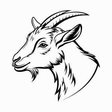 Beyaz arkaplan ile saanen keçi vektör sanat illüstrasyonu