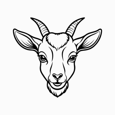 Beyaz arkaplan ile saanen keçi vektör sanat illüstrasyonu