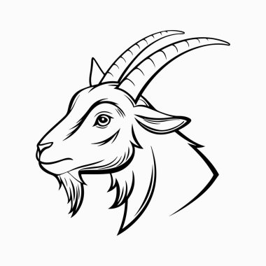 Beyaz arkaplan ile saanen keçi vektör sanat illüstrasyonu