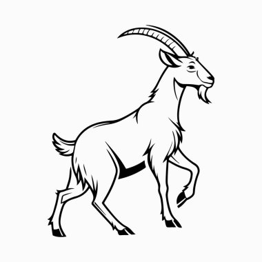 Beyaz arkaplan ile saanen keçi vektör sanat illüstrasyonu