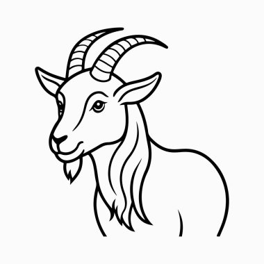 Beyaz arkaplan ile saanen keçi vektör sanat illüstrasyonu