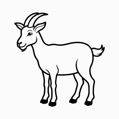 Beyaz arkaplan ile saanen keçi vektör sanat illüstrasyonu