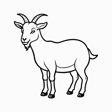 Beyaz arkaplan ile saanen keçi vektör sanat illüstrasyonu