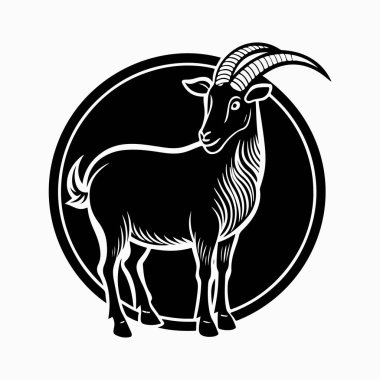 Beyaz arkaplan ile saanen keçi vektör sanat illüstrasyonu