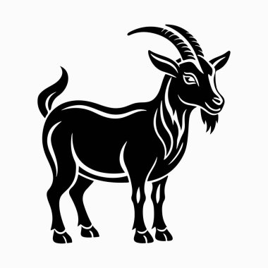 Beyaz arkaplan ile saanen keçi vektör sanat illüstrasyonu