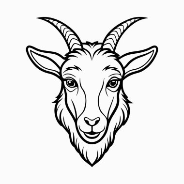 Beyaz arkaplan ile saanen keçi vektör sanat illüstrasyonu