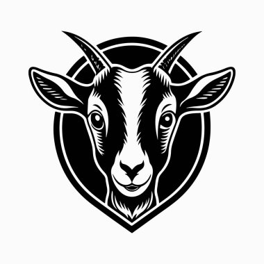 Beyaz arkaplan ile saanen keçi vektör sanat illüstrasyonu