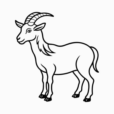 Beyaz arkaplan ile saanen keçi vektör sanat illüstrasyonu